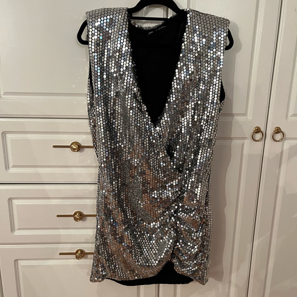 Zara Sequence silver dress